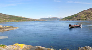 The ferry over the Kylerhea narrows The ferry over the Kylerhea narrows